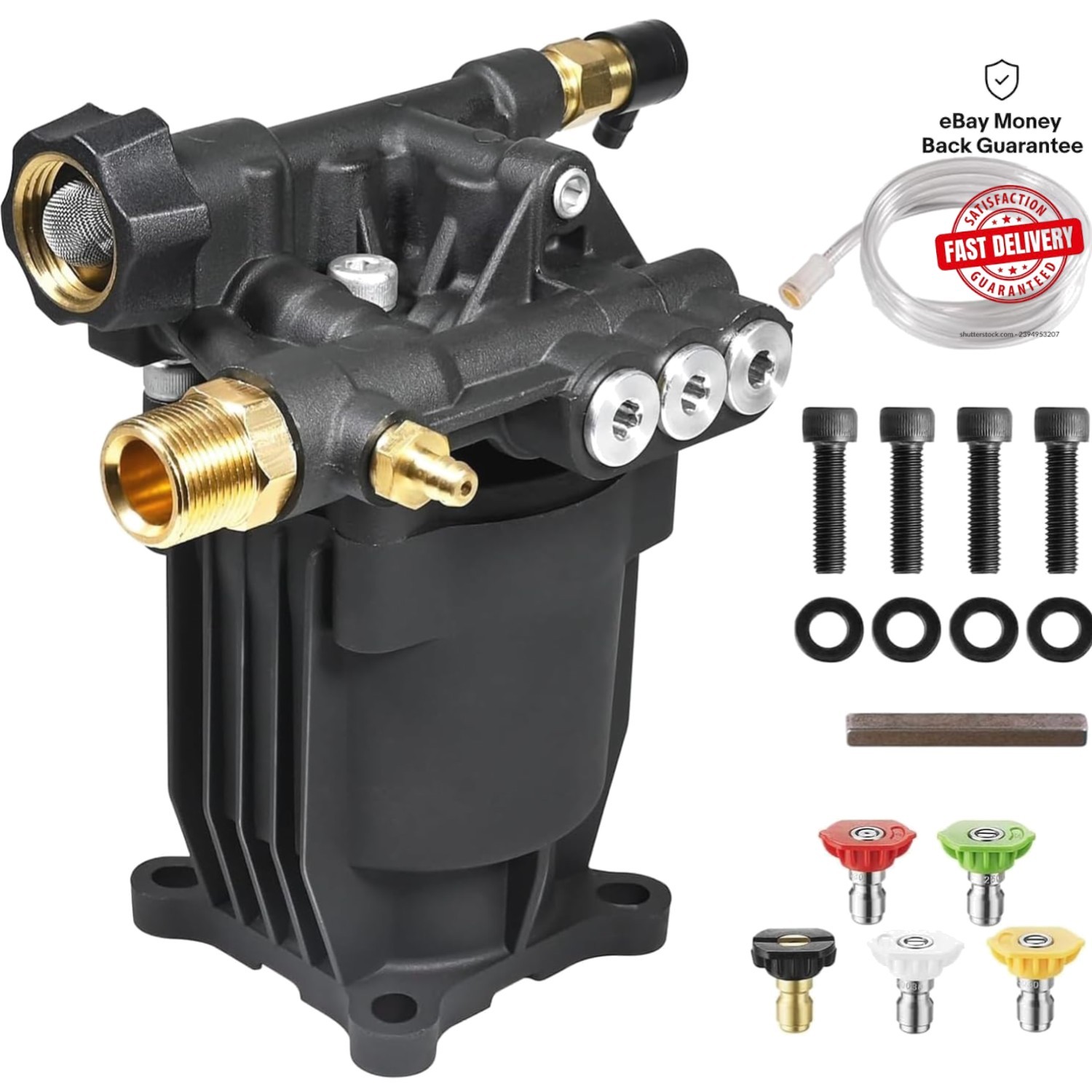 Durable Horizontal Pressure Washer Pump – 3/4″ Shaft 2.5 GPM, Easy Fit for Honda