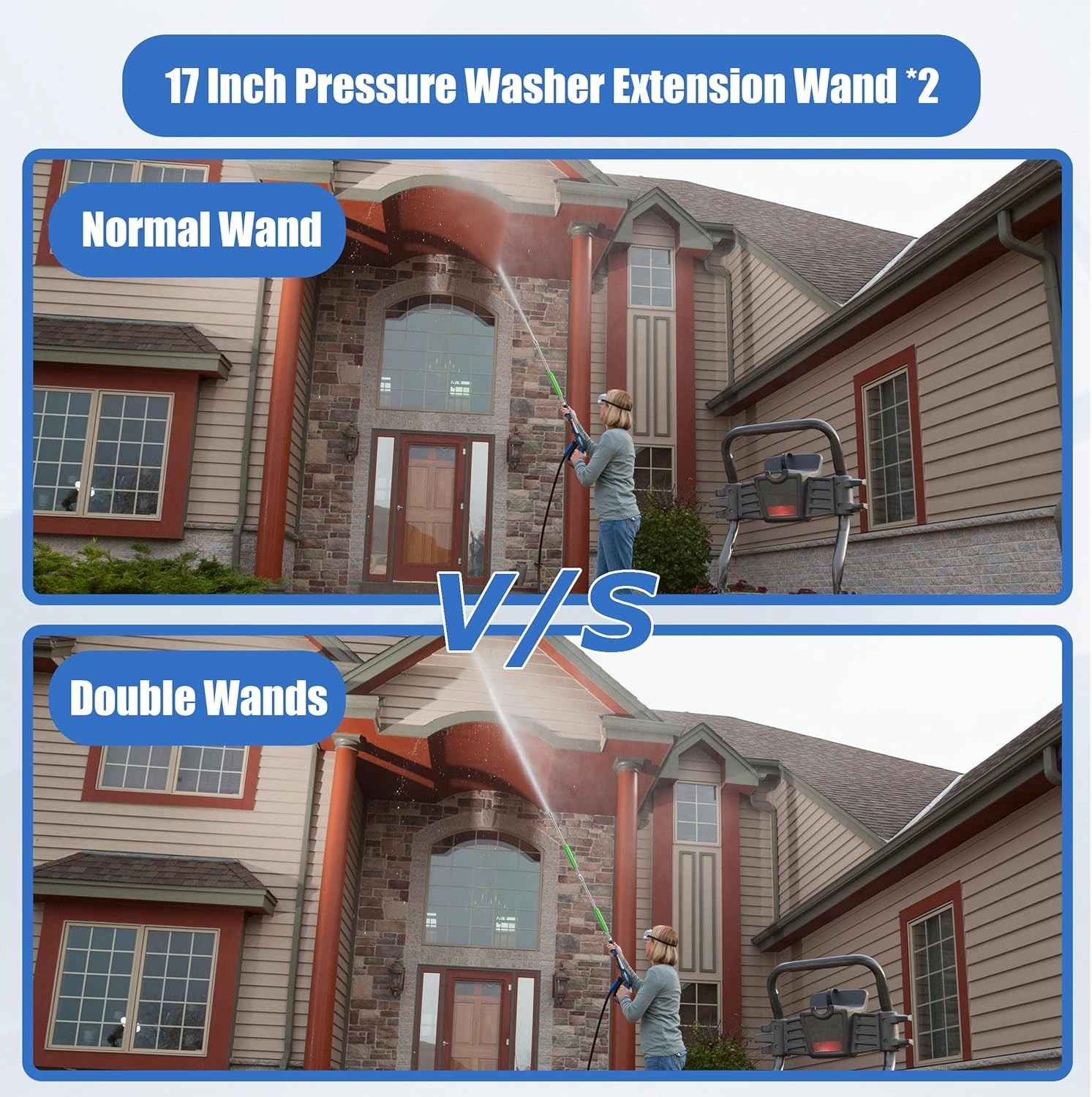 Pressure Washer Extension Wand, 17 Inch Stainless Steel Power Washer Lance wi…