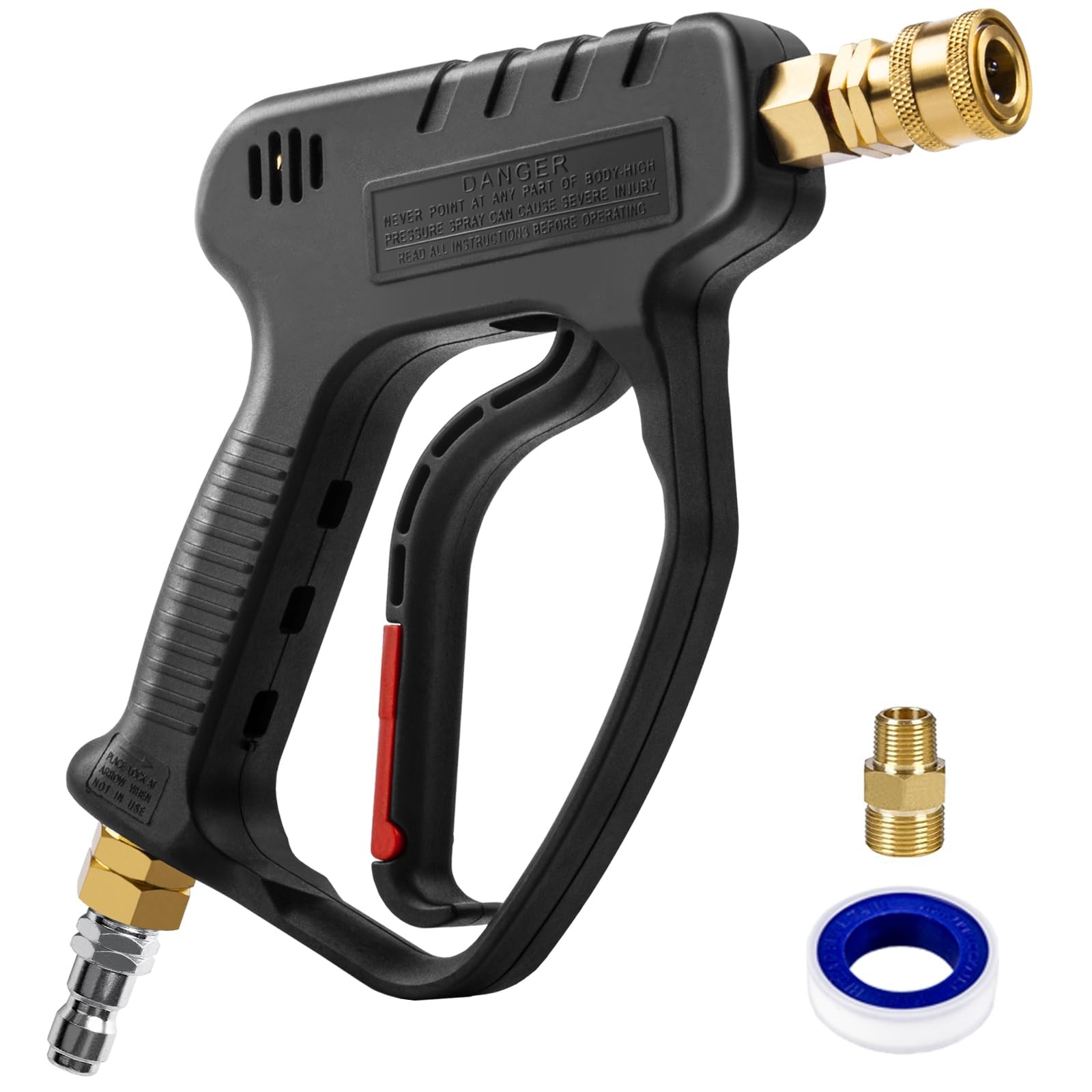 Short Pressure Washer Gun 5000PSI 10.5GPM 3/8 Inch Quick Connect M2214mm