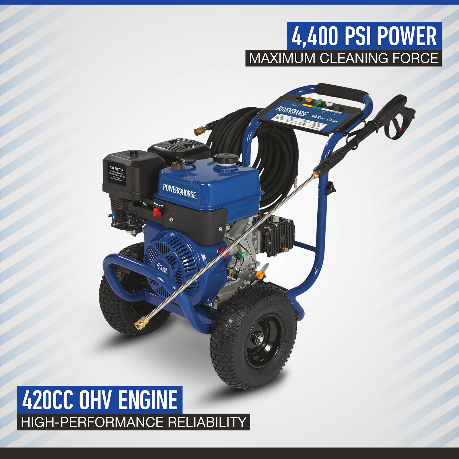 Powerhorse Gas Cold Water Pressure Washer, 4400 PSI, 4.2 GPM