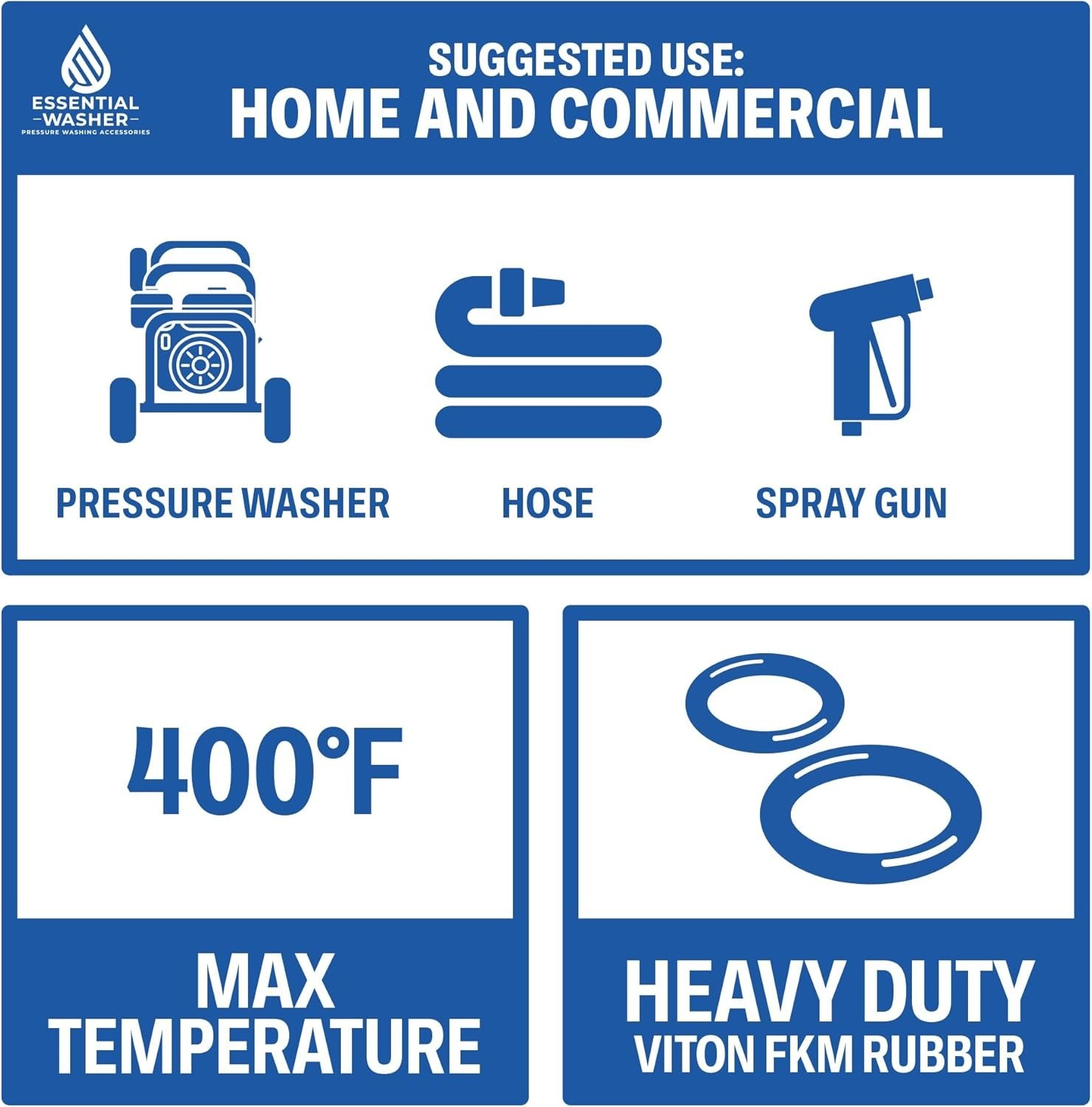High-Quality 1/4” Pressure Washer O Rings | 10 Pack for Ultimate Durability