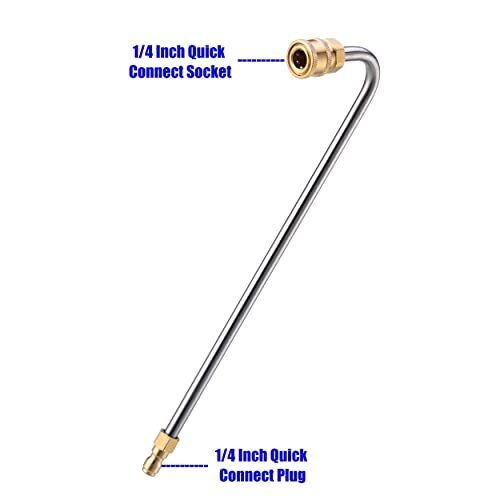 Stainless Steel Pressure Washer Gutter Cleaner Attachment Angled Extension Wa…