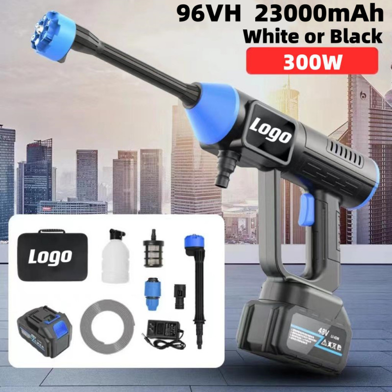 300W 96VH Portable Cordless Water Spray Gun High Pressure Car Washer Cleaner New
