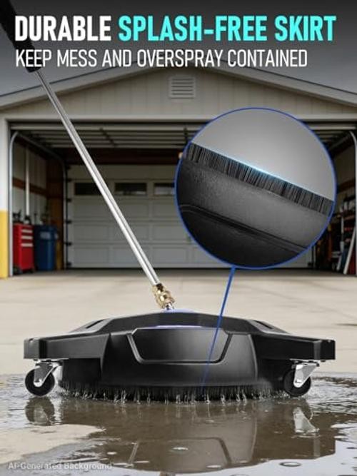 16.5” Pressure Washer Surface Cleaner, Large Lightweight Driveway Black