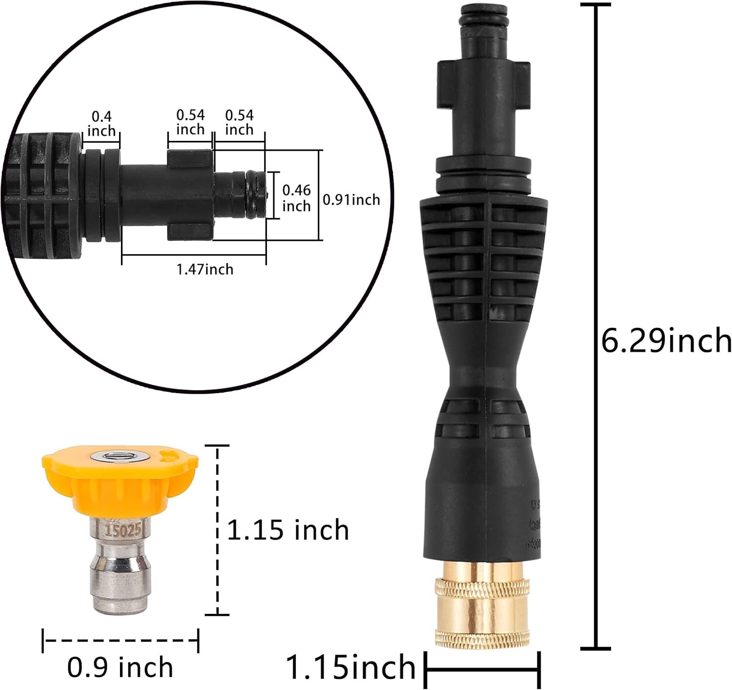 Pressure Washer Gun Adapter Foam Cannon Replacement Parts For Portland Ryobi