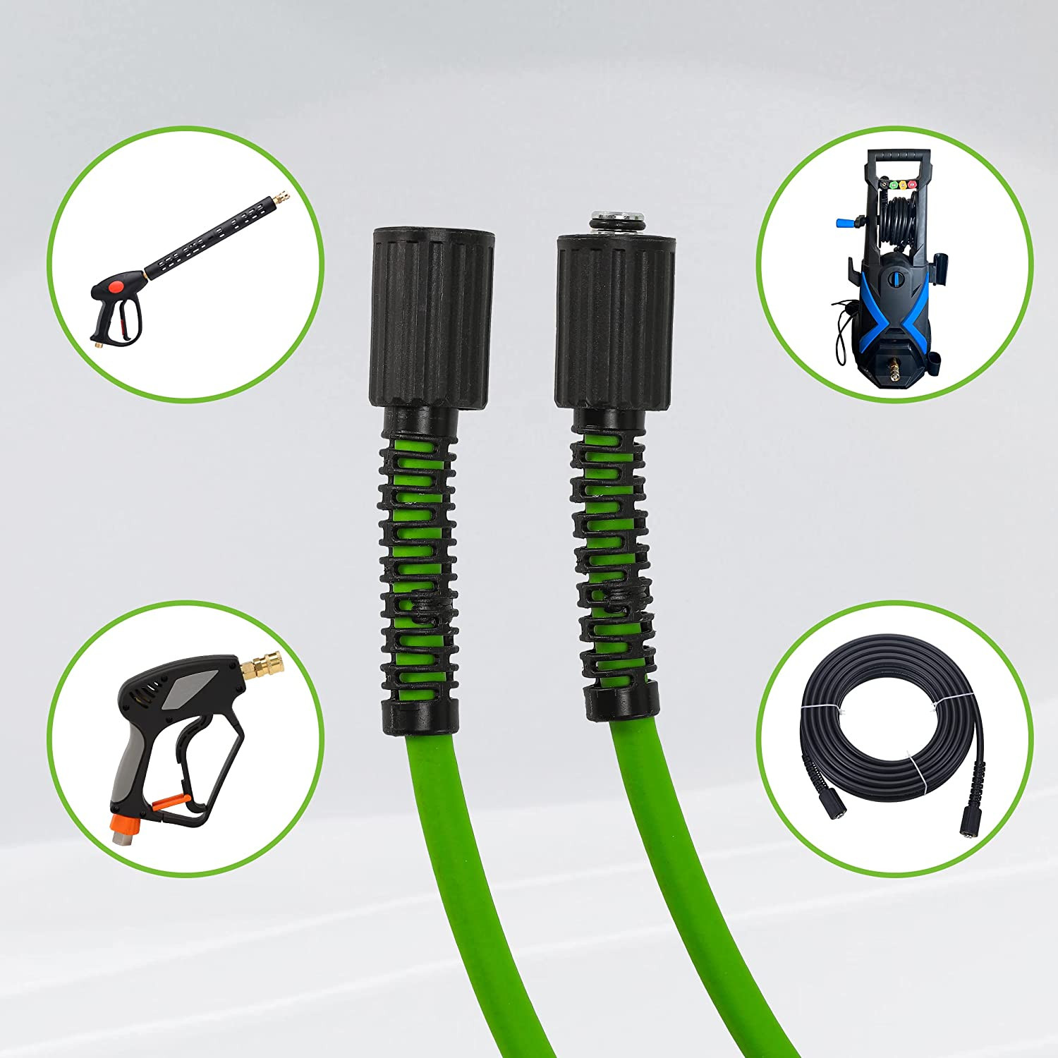 Pressure Washer Hose 50 FT X 1/4″, Power Washer Hose Kink Resistant, Universal H