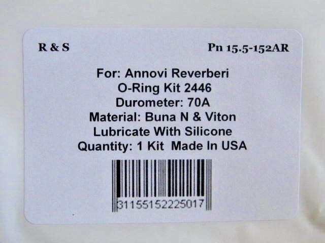 Annovi Reverberi AR2446 O Ring Kit / BHA, BHP, BHS 130 and 150 / R&S 15.5-152AR