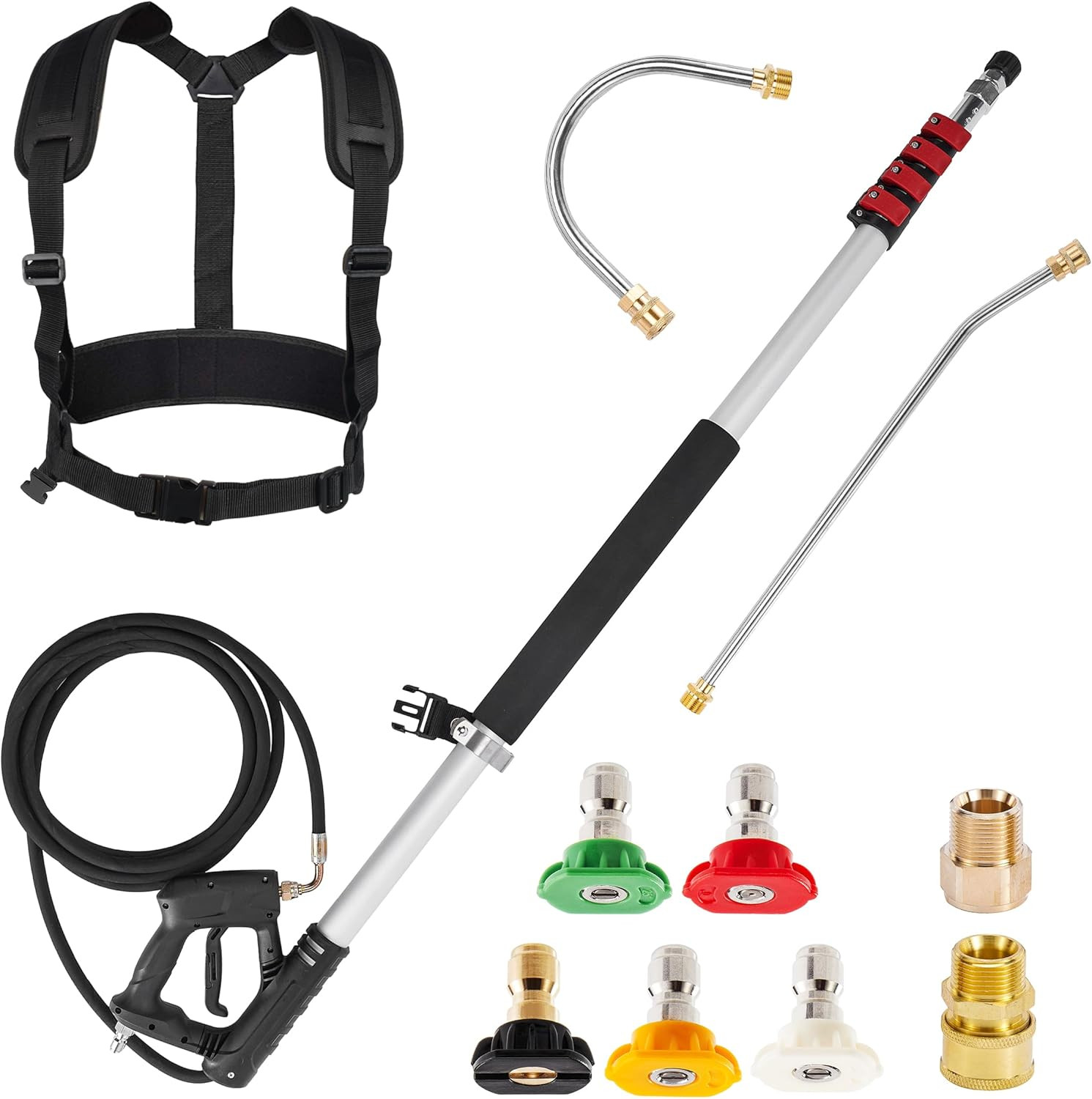 Telescoping Pressure Washer Wand, 20 Feet Aluminum High Power Washer Telescopic