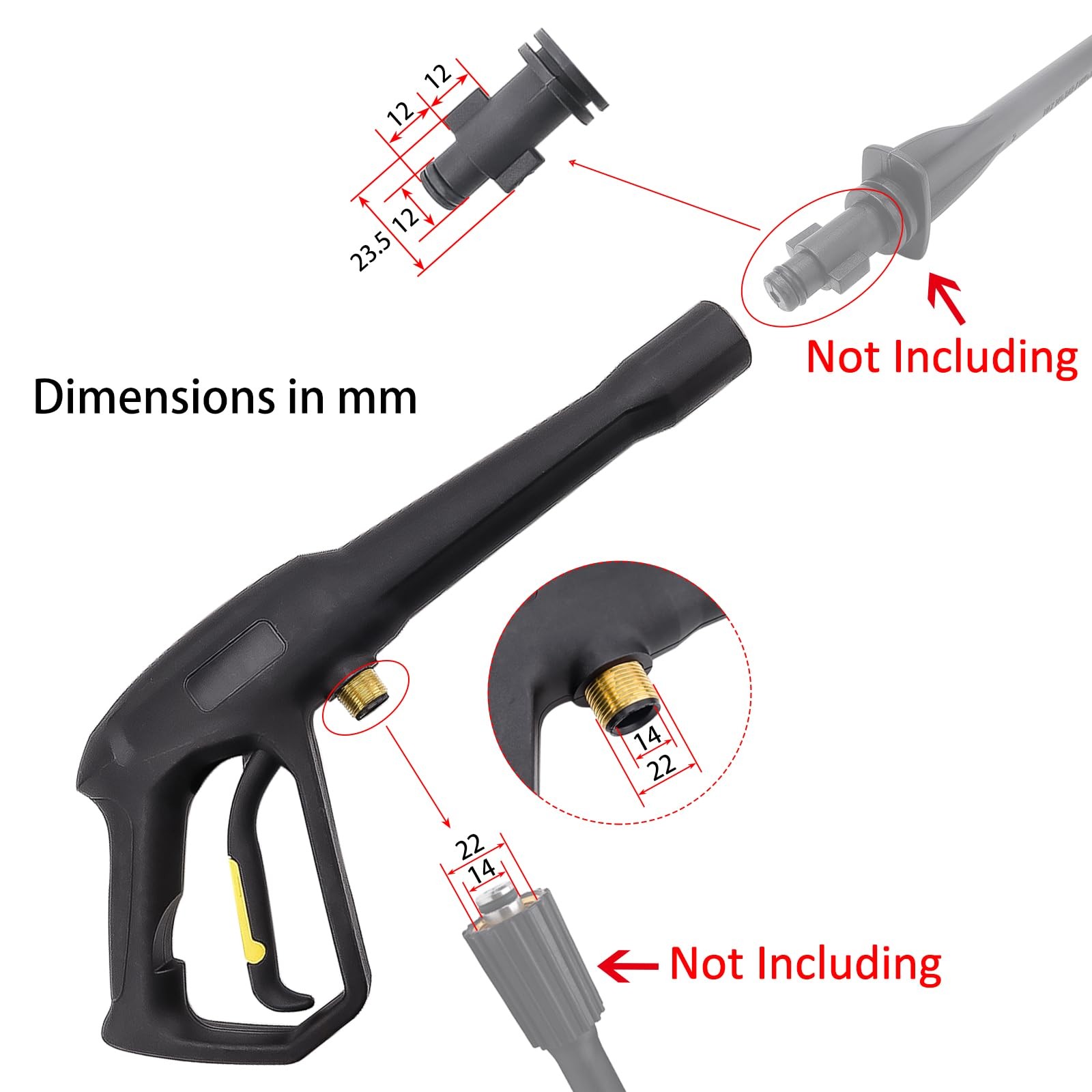 Pressure Washer Spray Gun Trigger Handle, Pressure Water Gun, Compatible with…