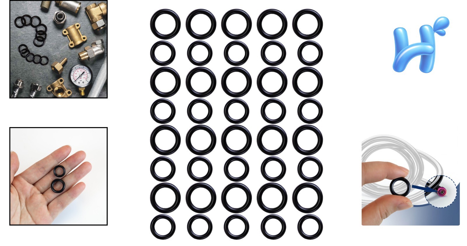 Leak-Proof O-Rings – 40 Pack for 1/4″ & 3/8″ Quick Couplers, Easy Install