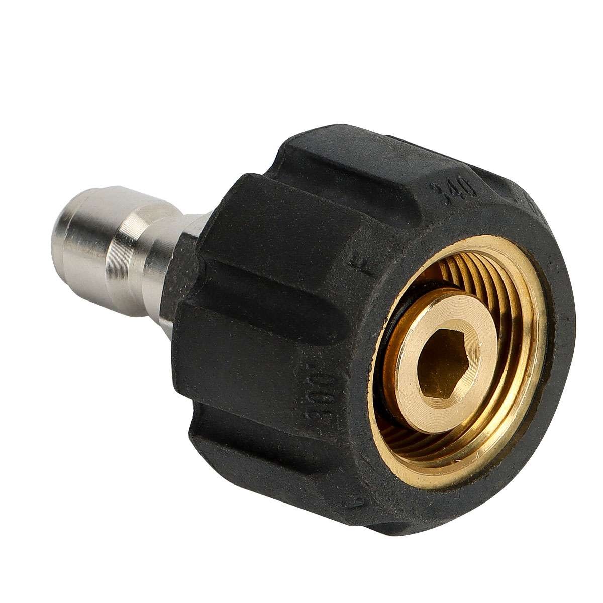 Pressure Washer Adapter, M22-14mm to 1/4″ Quick Connect Fittings Kit (2 Pairs)