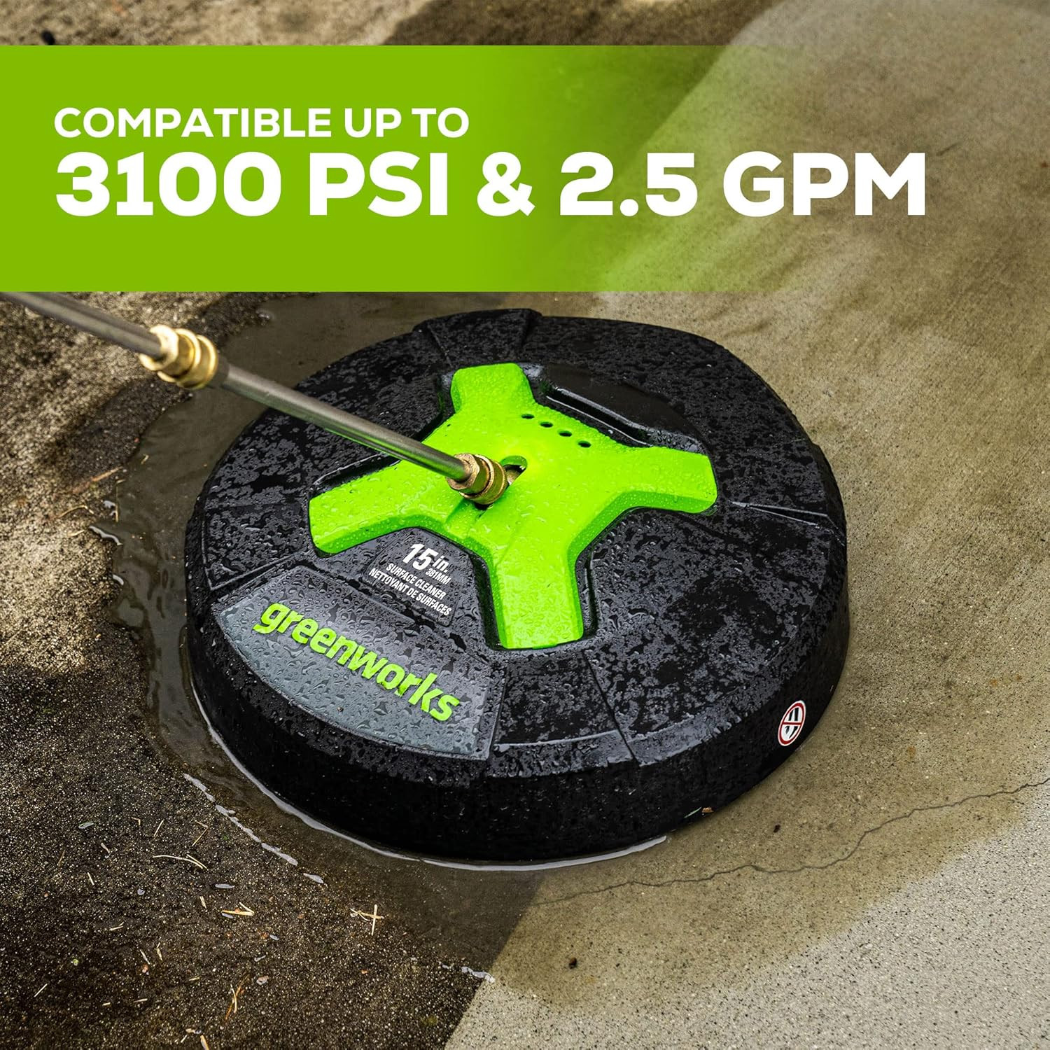 15″ Green Surface Cleaner with Extension – Effortless Cleaning Power