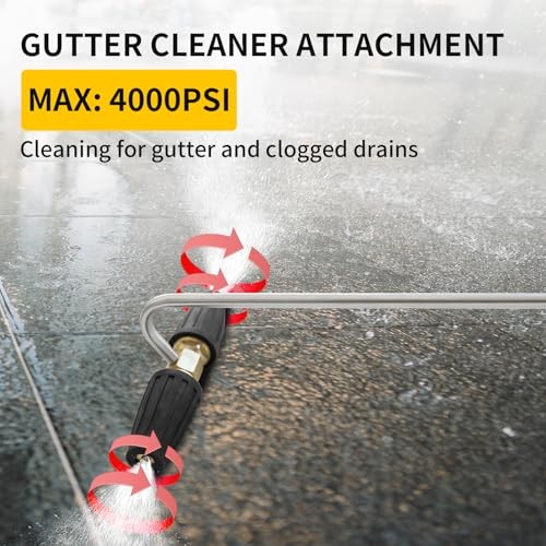 Pressure Washer Gutter Cleaner Attachment, Rotating Pressure Washer Turbo Black