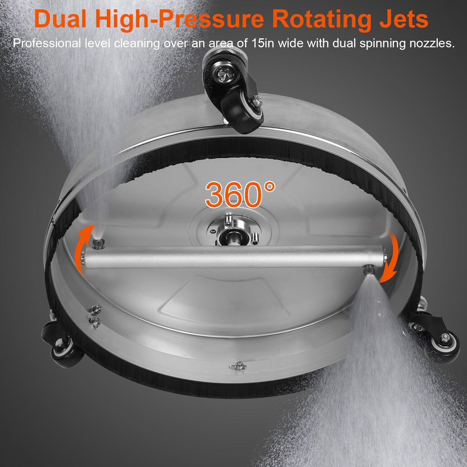 15in Washer Disc Surface Cleaner 4000 PSI for Driveway and Patio High Pressure