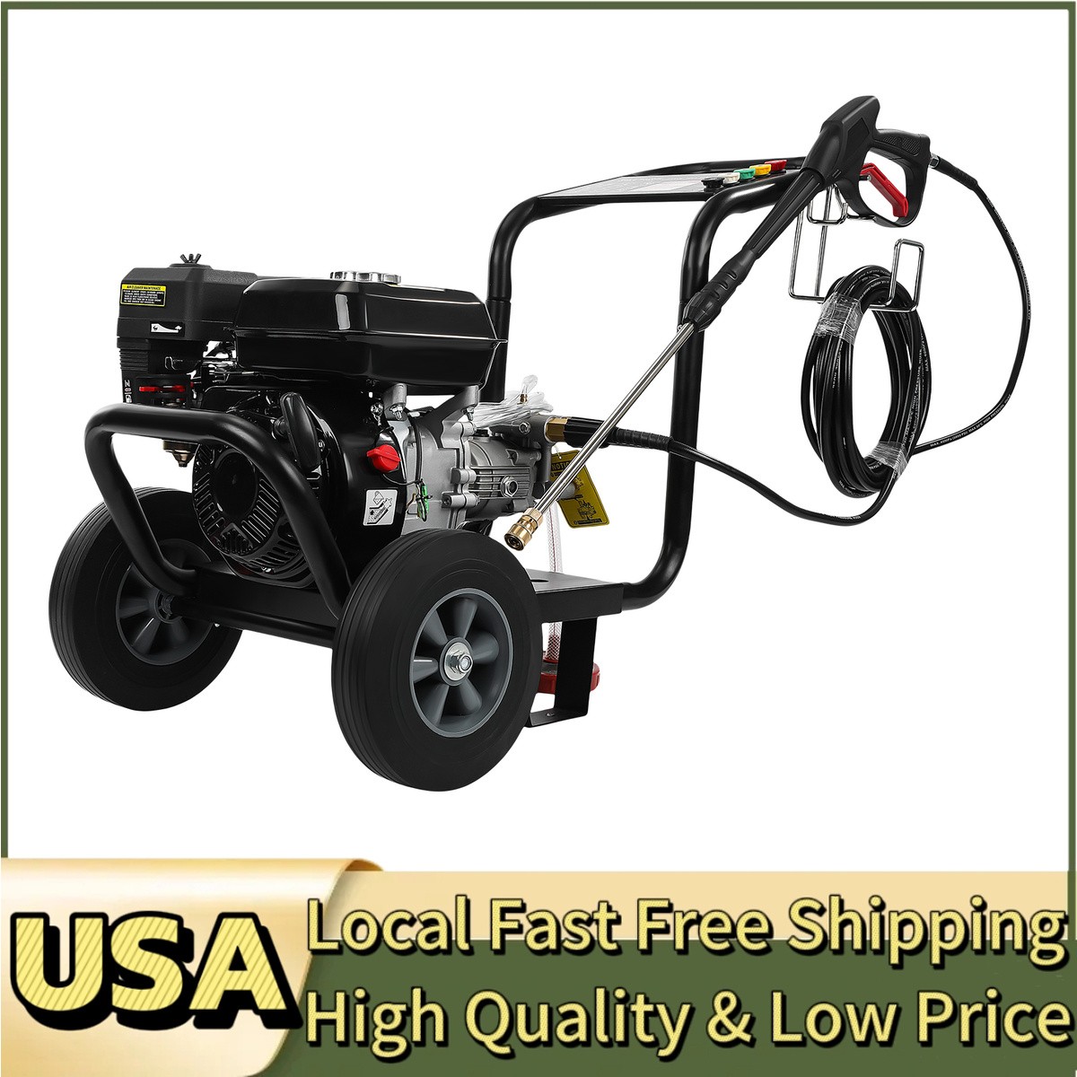 Gas Pressure Washer 3500PSI 2.6 GPM 212CC with 5 Nozzle Set for Cars Cold Water