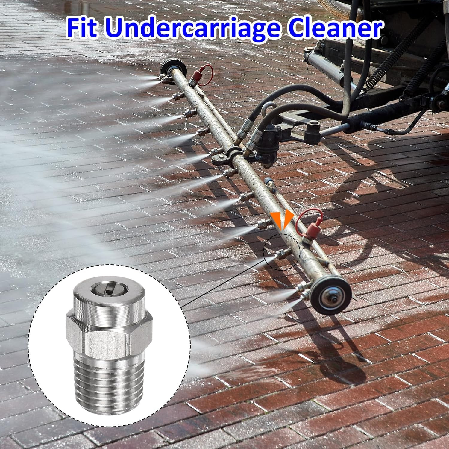 6 Pack Surface Clean Tips – 15 Degree 1/4″ NPT Male Pressure Washer Nozzles Clea