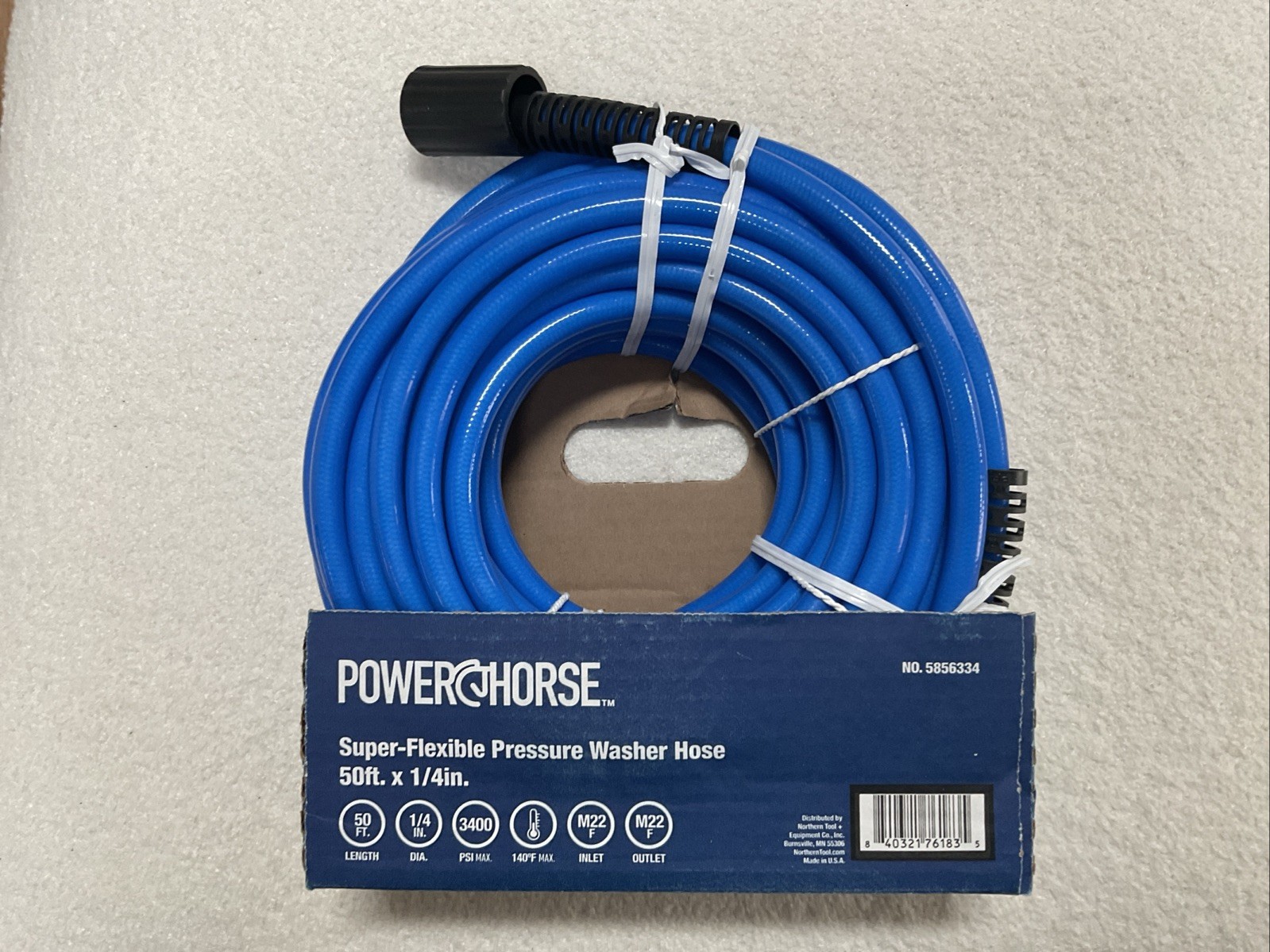 Powerhorse Ultra-Flex Pressure Washer Hose, 1/4in. x 50ft., 3400 PSI