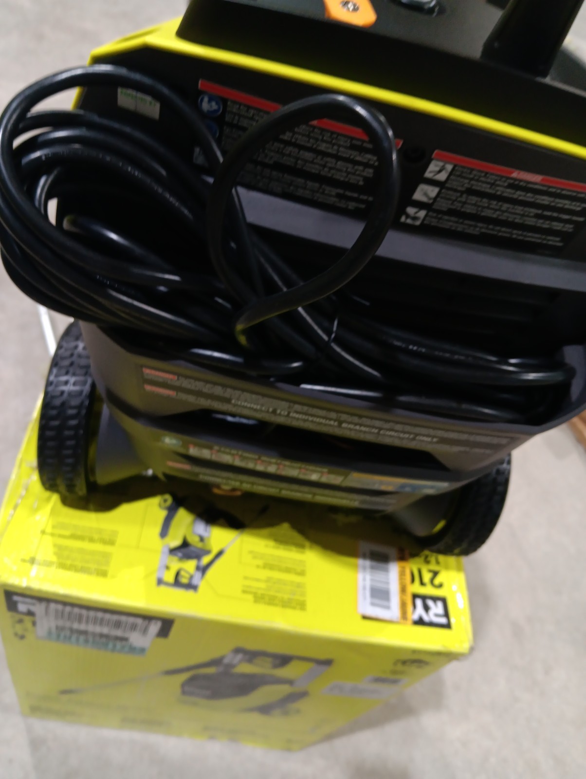 RYOBI 2100 PSI 1.2 GPM Electric Cold Water Pressure Washer RY142012 – Used Once!