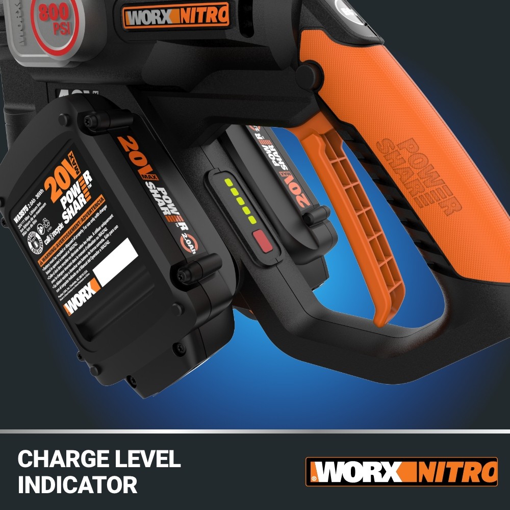 Worx Nitro WP657 40V PowerShare Hydroshot 800 Max PSI Portable Power Cleaner-OB