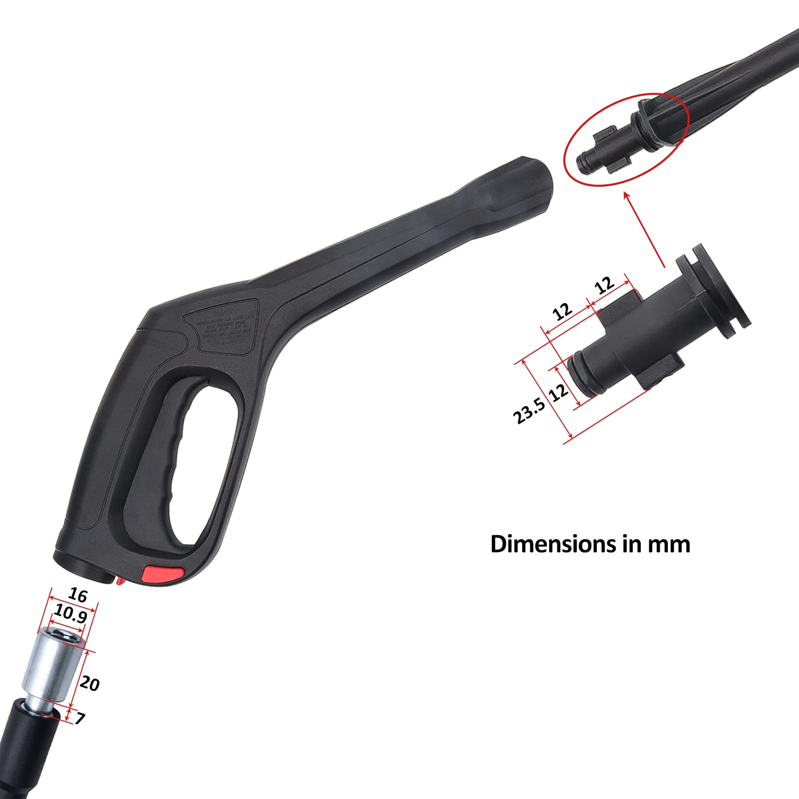 Bear Force High Pressure Power Washer Water Spray Gun, Replacement Pressure W…