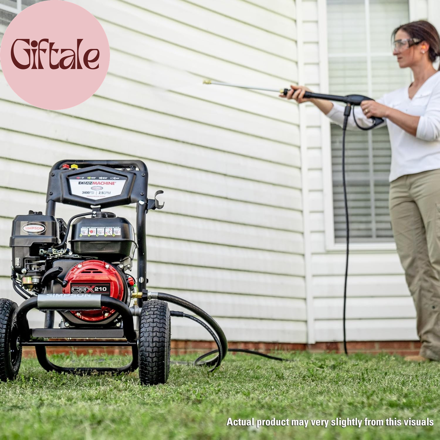 3400 PSI Gas Pressure Washer, 2.5 GPM Residential Power Washer, Cold Water, 25′