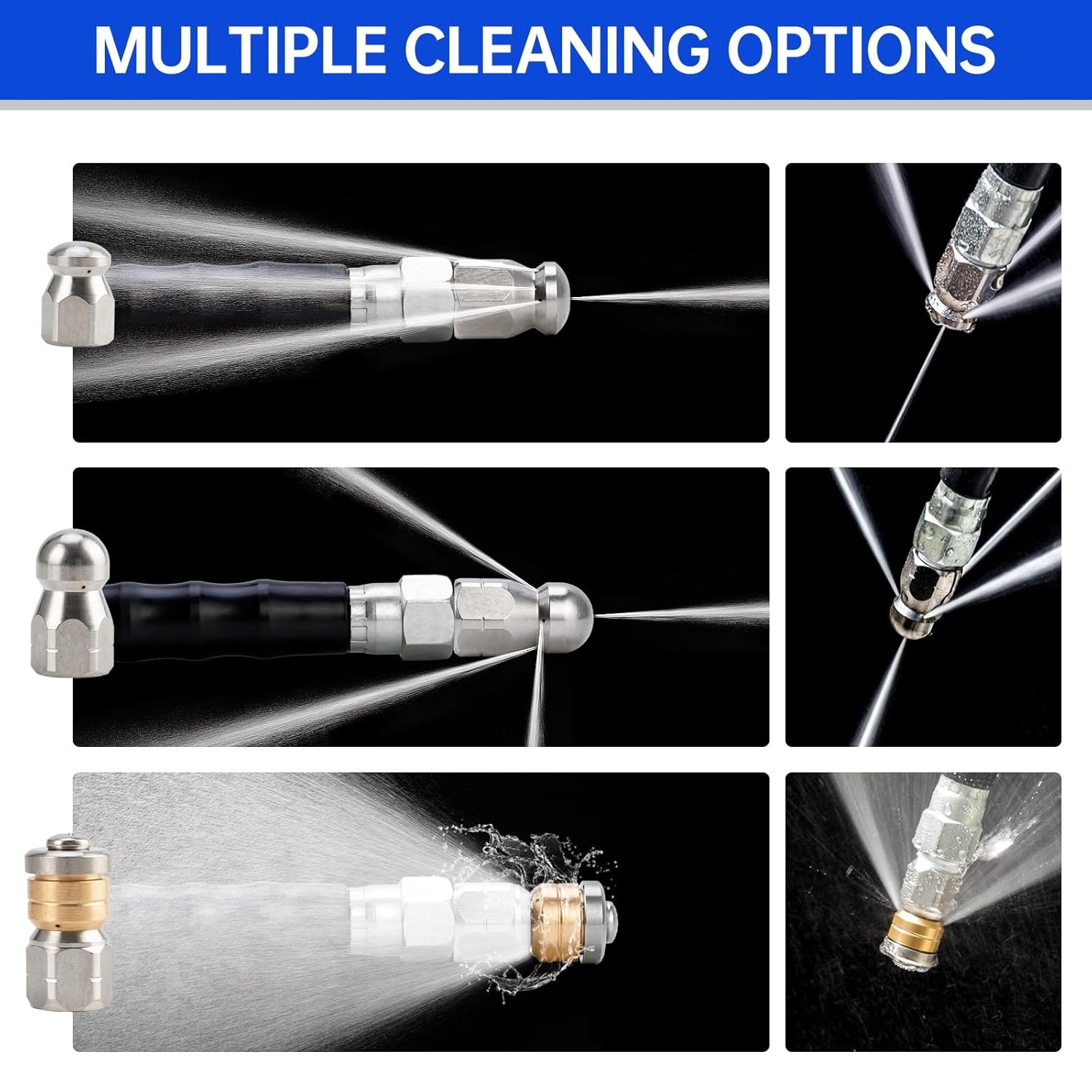 100ft 58mm Pressure Washer Sewer Jetter Kit Drain Cleaning Sewer Equipment Tools