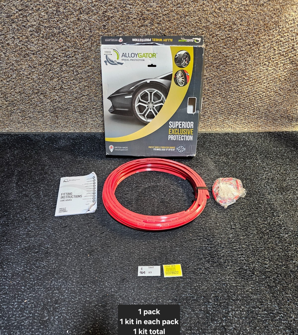 AlloyGator Red Rim Protector for Car Wheels (Fits 12-24″ Wheel Diameter)