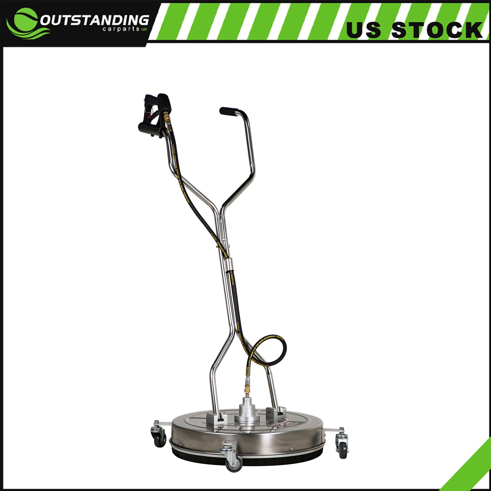 24″ Pressure Washer Surface Cleaner W/ Handle & 4 Spinner Wheels 8GPM