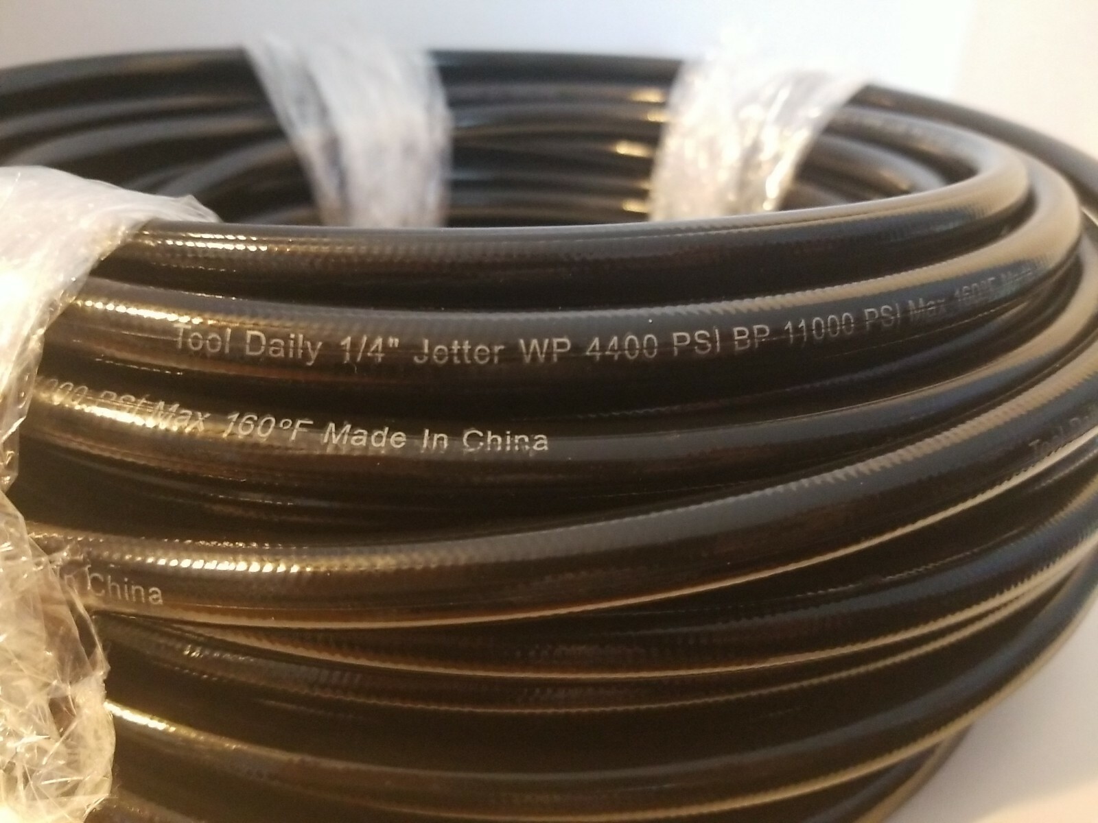 Sewer Cleaning Jetter Hose 1/4″ WP 4400 PSI BP 11000 PSI Max 100′ Length