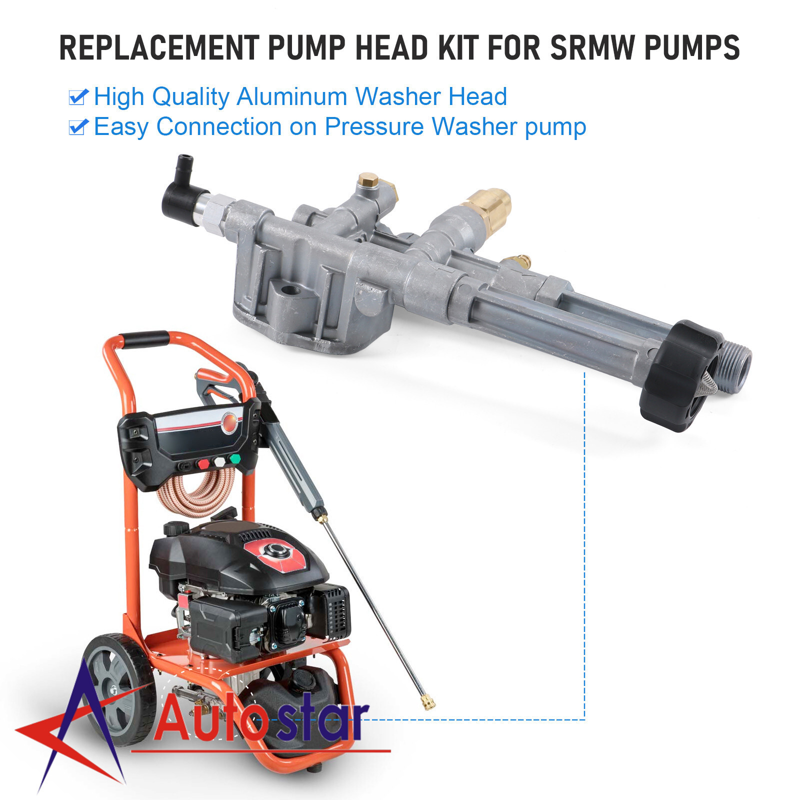 For RMW and SRMW Pumps Troy Bilt Complete Pressure Washer Pump Head Assy AR42518