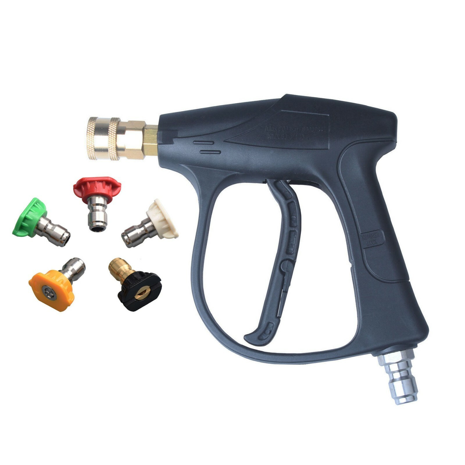 3/8″ Inlet 3000 PSI High Pressure Car Wash Washer Spray Gun 5 Spray Nozzle Tip