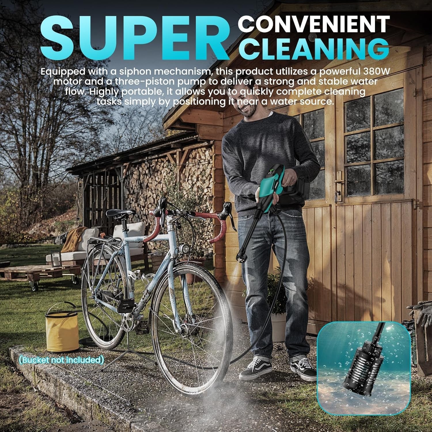Cordless Power Washer for Makita 18V Battery, Portable Handheld Pressure Washer