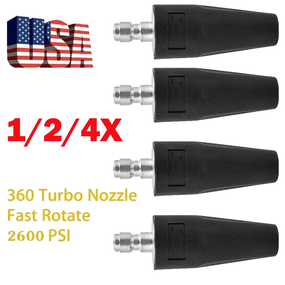 High Pressure Washer Jet Wash Dirt Blaster Rotating Turbo Nozzles Spray Tips