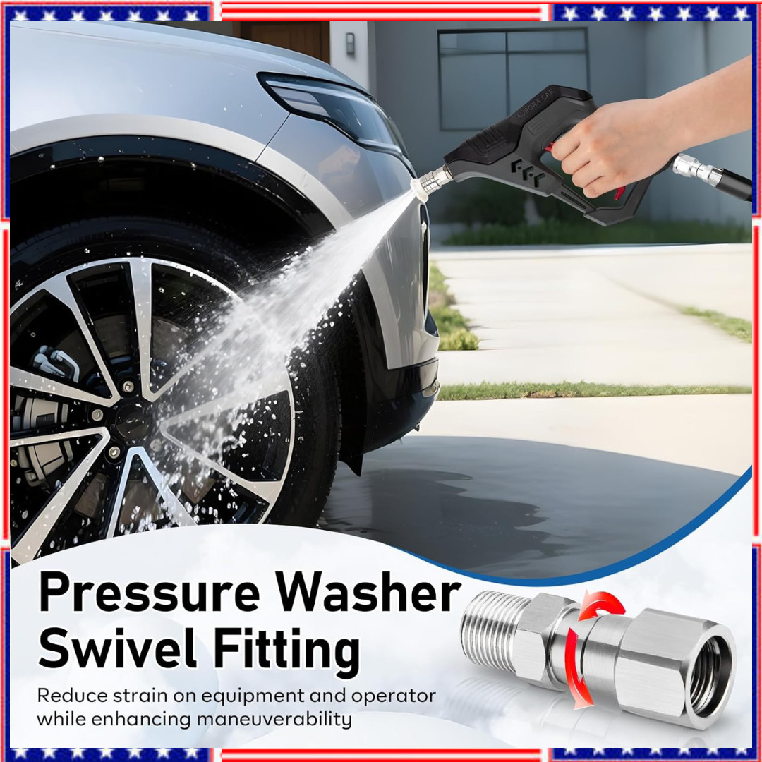 Pressure Washer Swivel 3/8 Inch NPT-M Male Thread 5000 PSI Stainless Steel