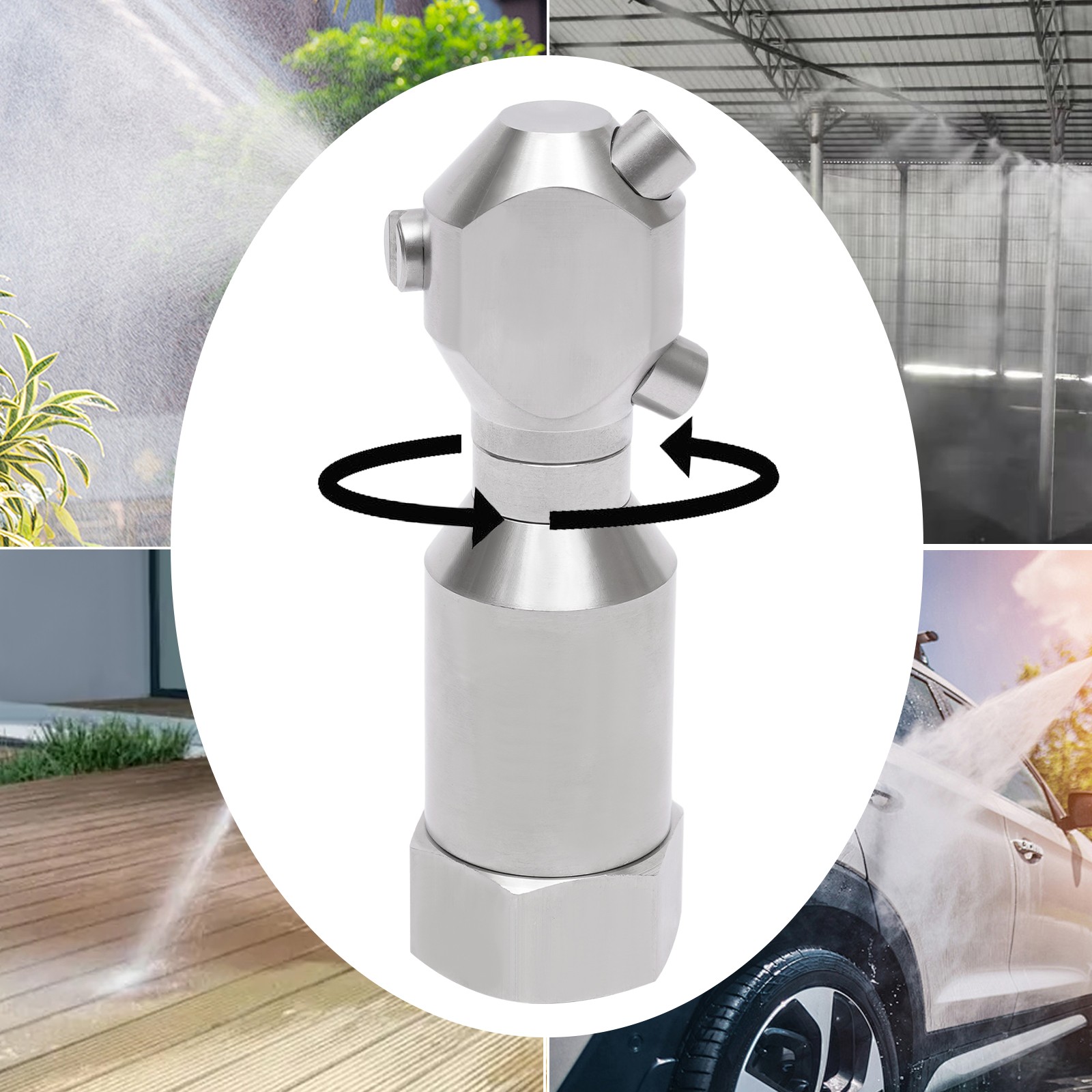 1/2-inch 360 Spinning Jetting Nozzle Drain Sewer Cleaning Jetter Head Stainless