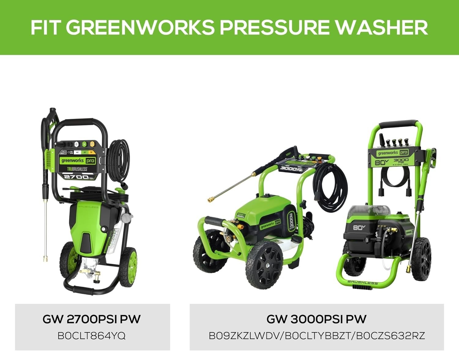 High-Pressure 15″ Surface Cleaner – Compatible with Most Pressure Washers, Green
