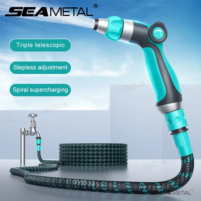 Car Wash Water Gun Sprayer Telescopic Hose High Pressure Car Washers 3 Modes Adj