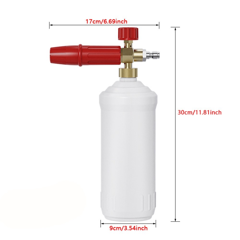 Snow Foam 1L with Foam Nozzle Adjustable 0 to 120 Degrees and 14 Quick Connect