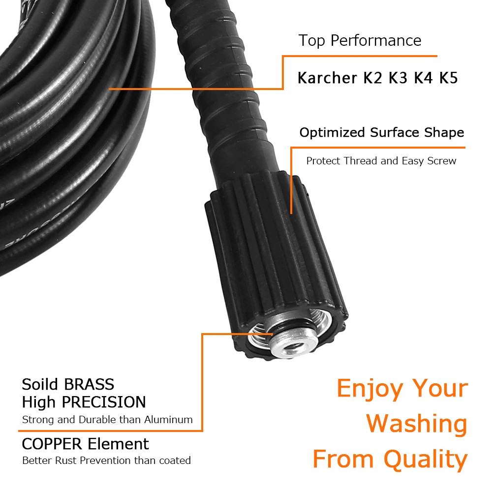 High Pressure Car Washer Hose Steel Wire Braid Car Washer Pipe Extension Hose Wa