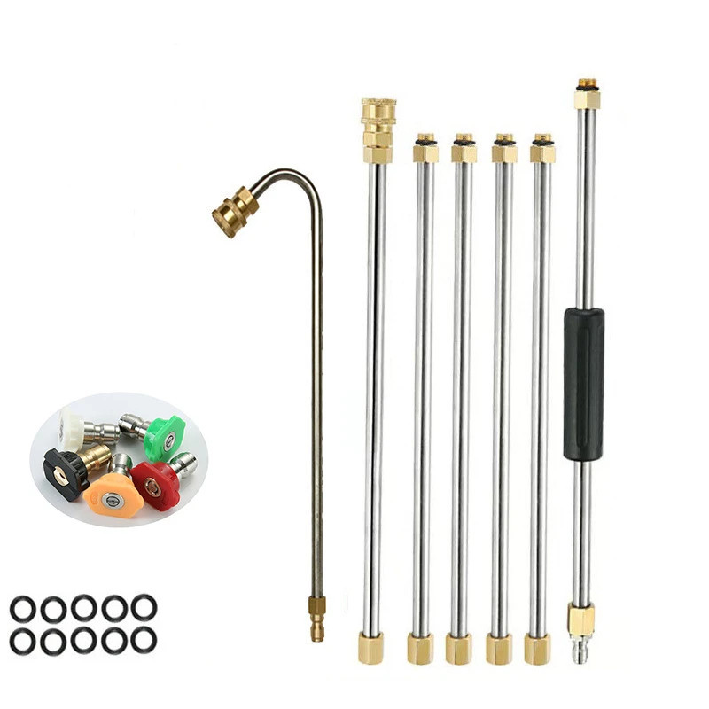 High Pressure Washer Extension Rod 1/4 Inch Connection Nozzles for Roof Gutter C