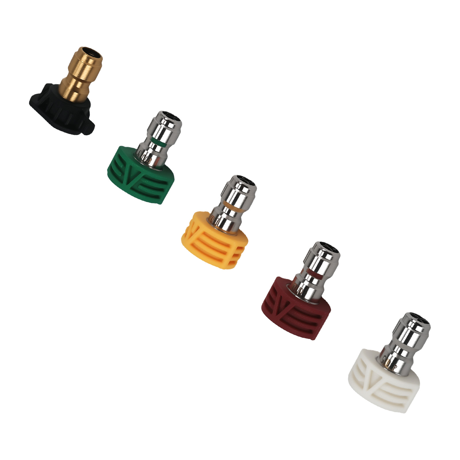 1/4″ Pressure Washer Nozzle Tips Set 5Pcs Brass 4000PSI 0 15 25 40 Degree Soap