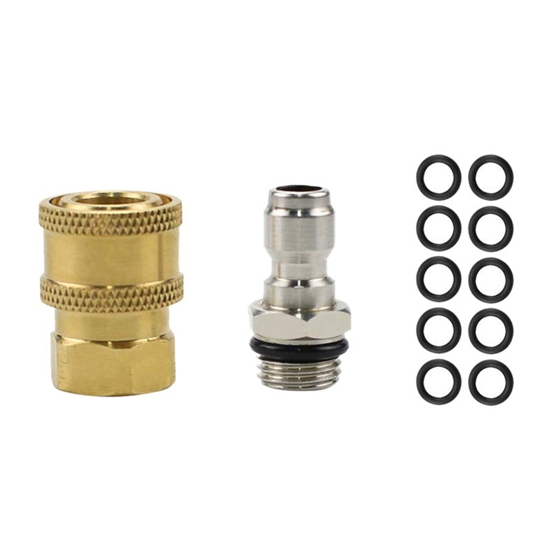 Pressure Washer Quick Connect Adapter Set 1/4 With 10pcs O-rings &ferrule