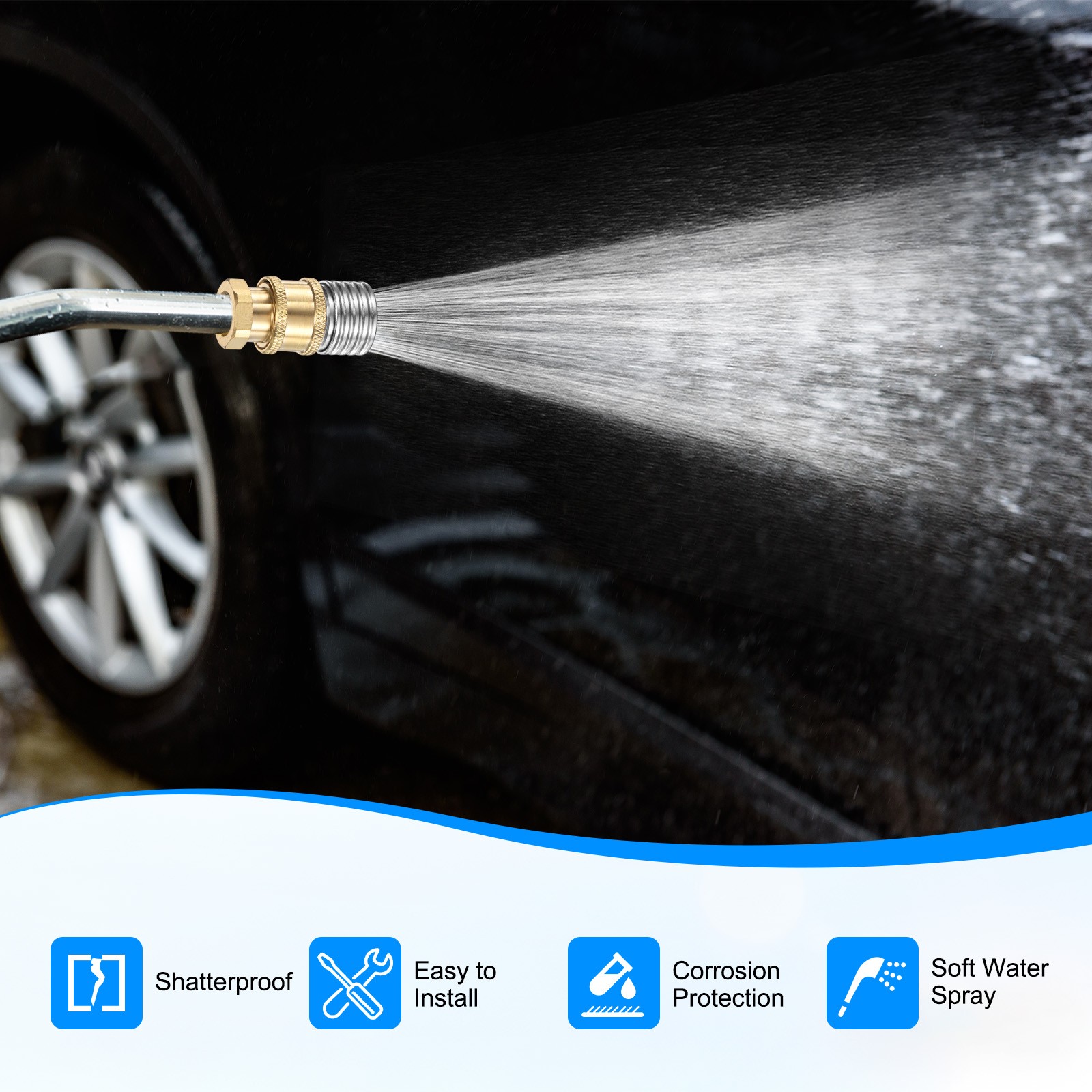 2-Pack Pressure Washer Nozzle Tips for Soft Wash, 0.3mm Soft Rain Head