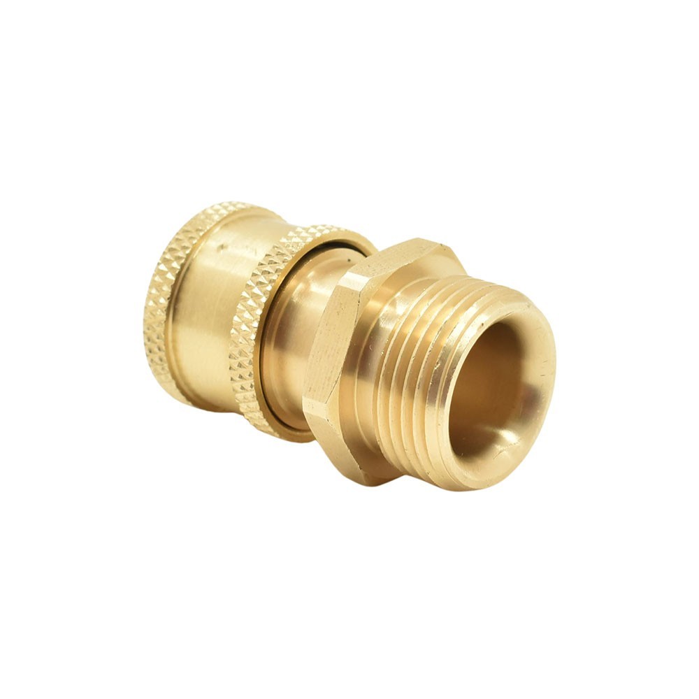 Interstate Pneumatic M22 Male Fitting x 1/4 Inch Quick Couplings Brass, 2700 PSI