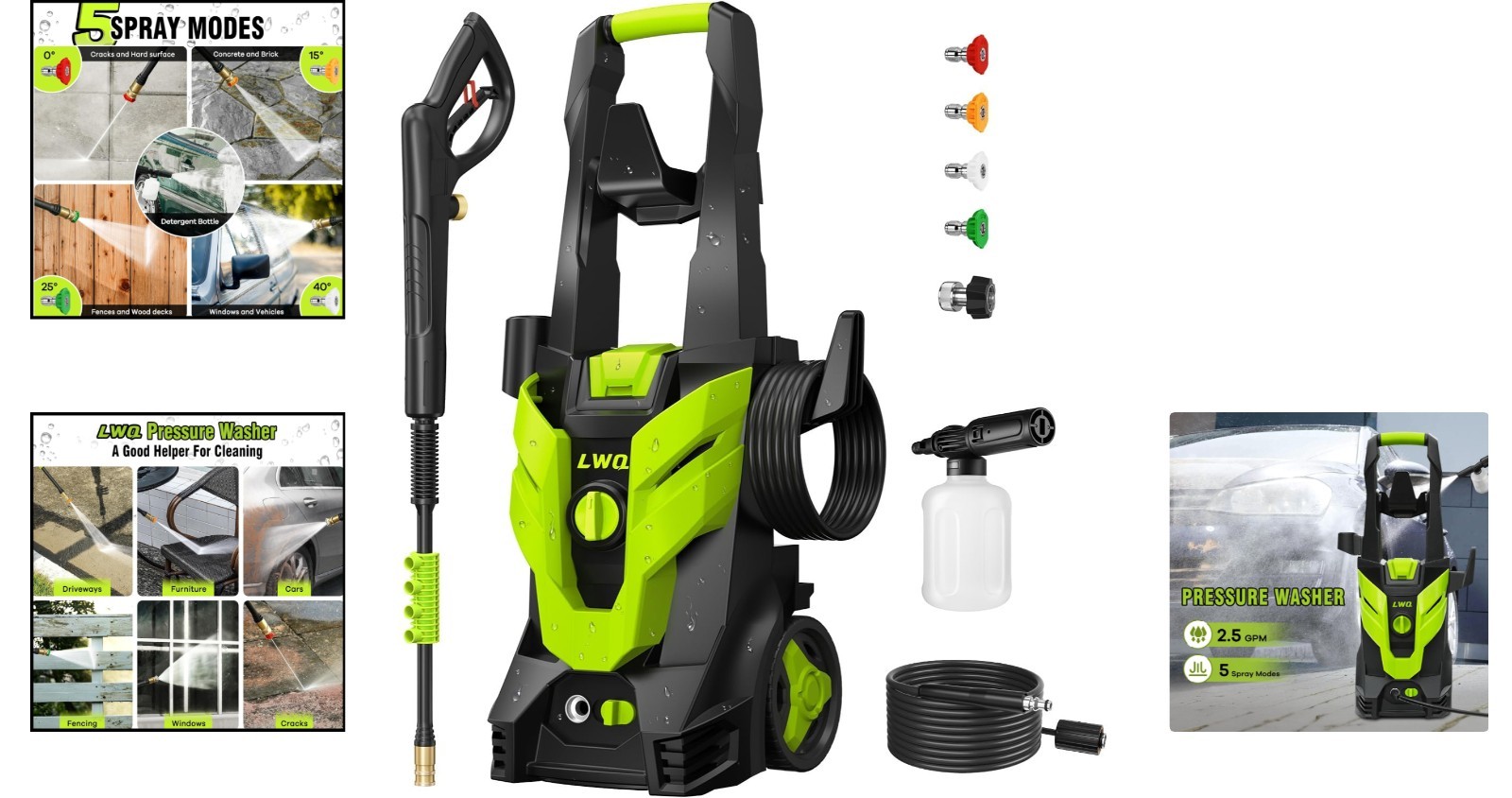 2030 PSI Pressure Washer – Eco-Friendly, Efficient Cleaning for All Surfaces