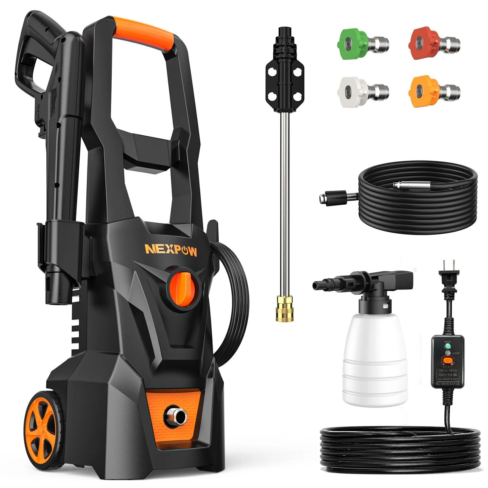 Electric Pressure Washer 4000 Max PSI 2.6 GPM Foam Cannon 4 Quick Nozzles 30FT H