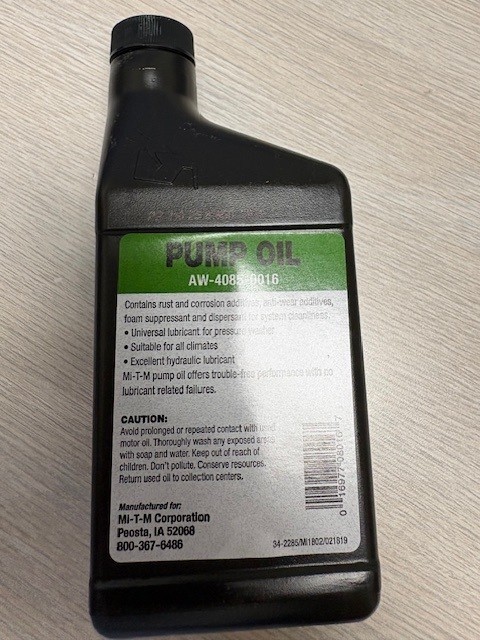 Mi-T-M Pressure Washer Pump Oil #AW-4085-0016