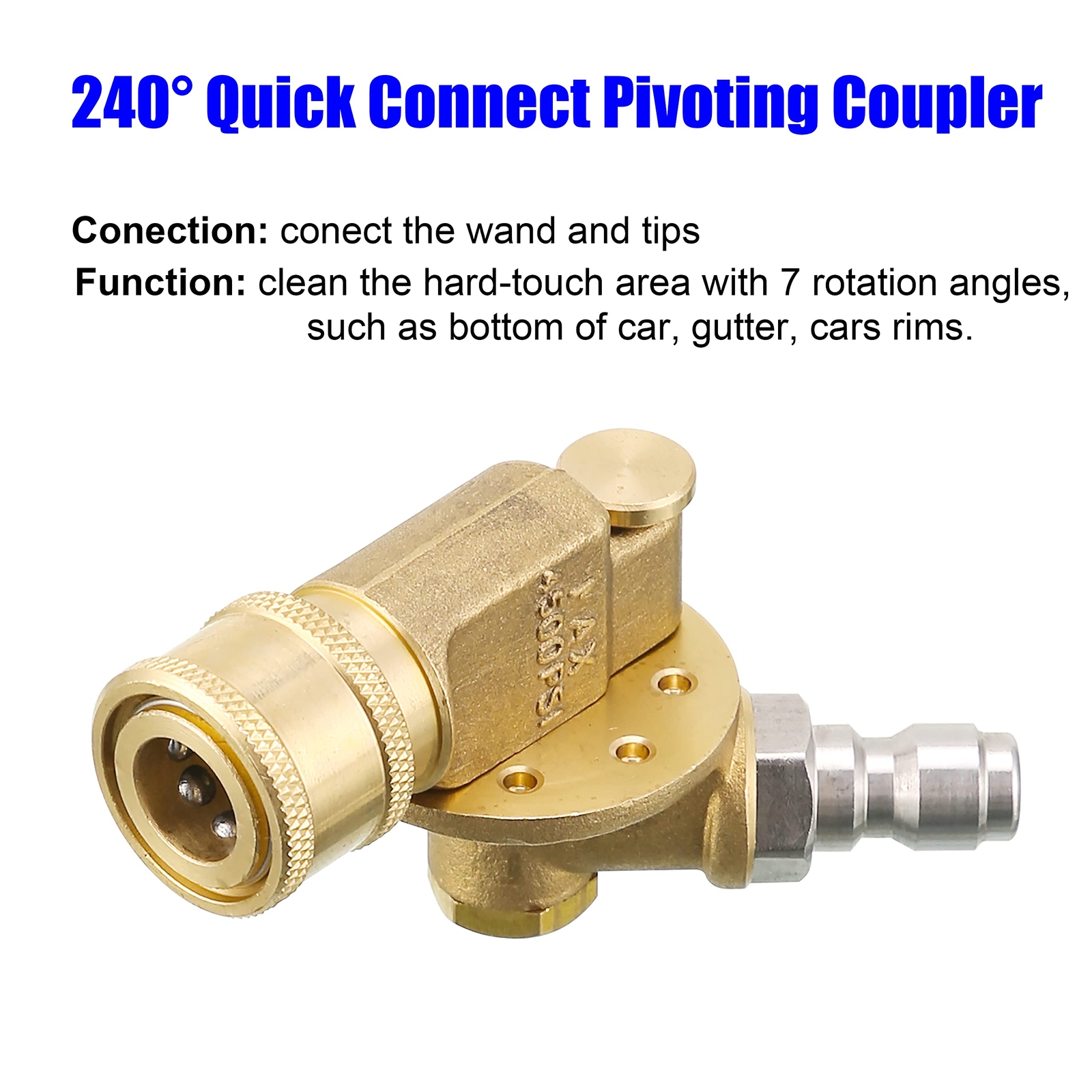 Pressure Washer Accessories Kit 7 Nozzle Tips Quick Connecting Coupler 8-Pack