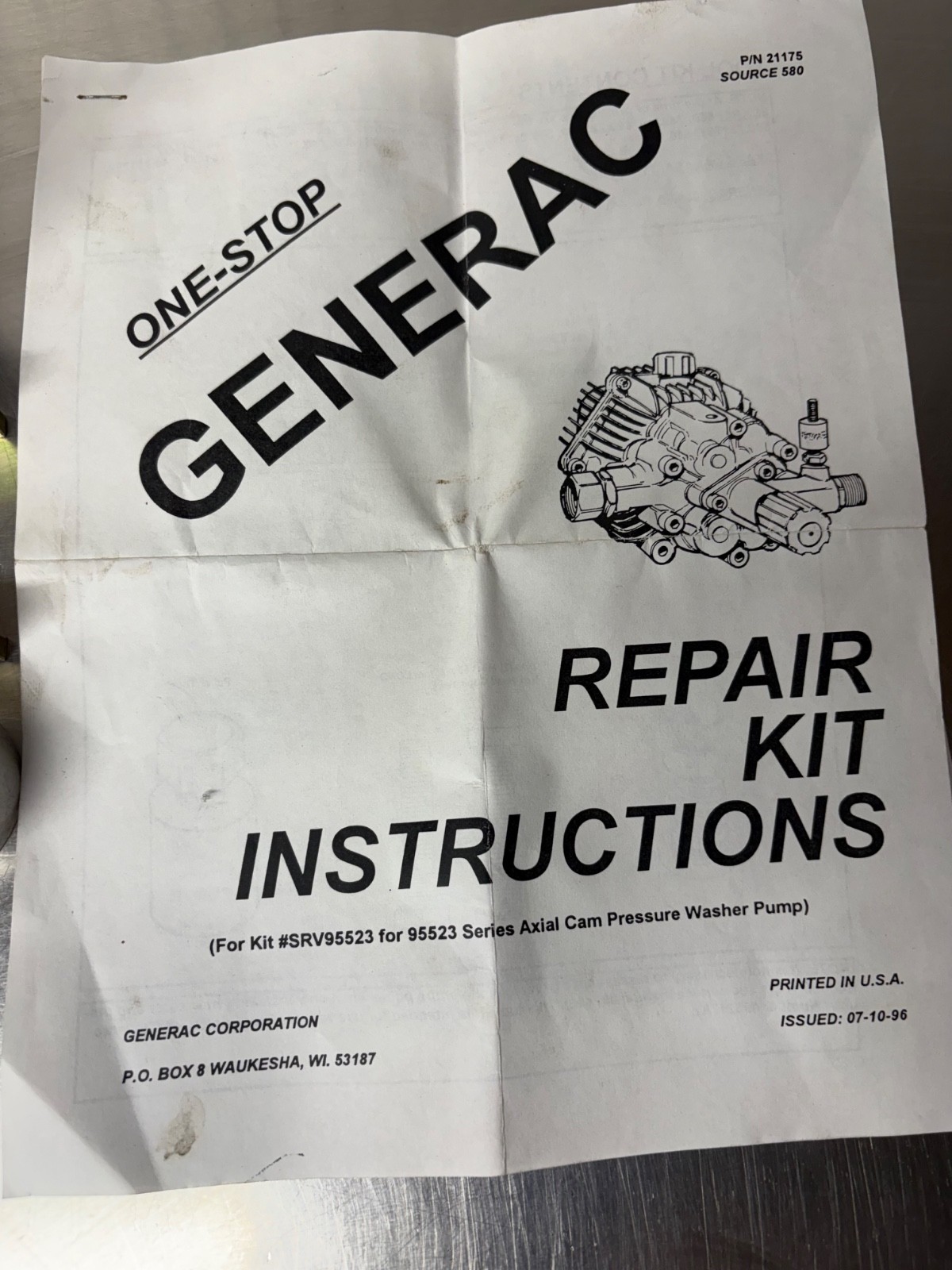 GENERAC 21175 Axial Cam Pressure Washer Specialty Tool SRV95523 95523 Free Ship