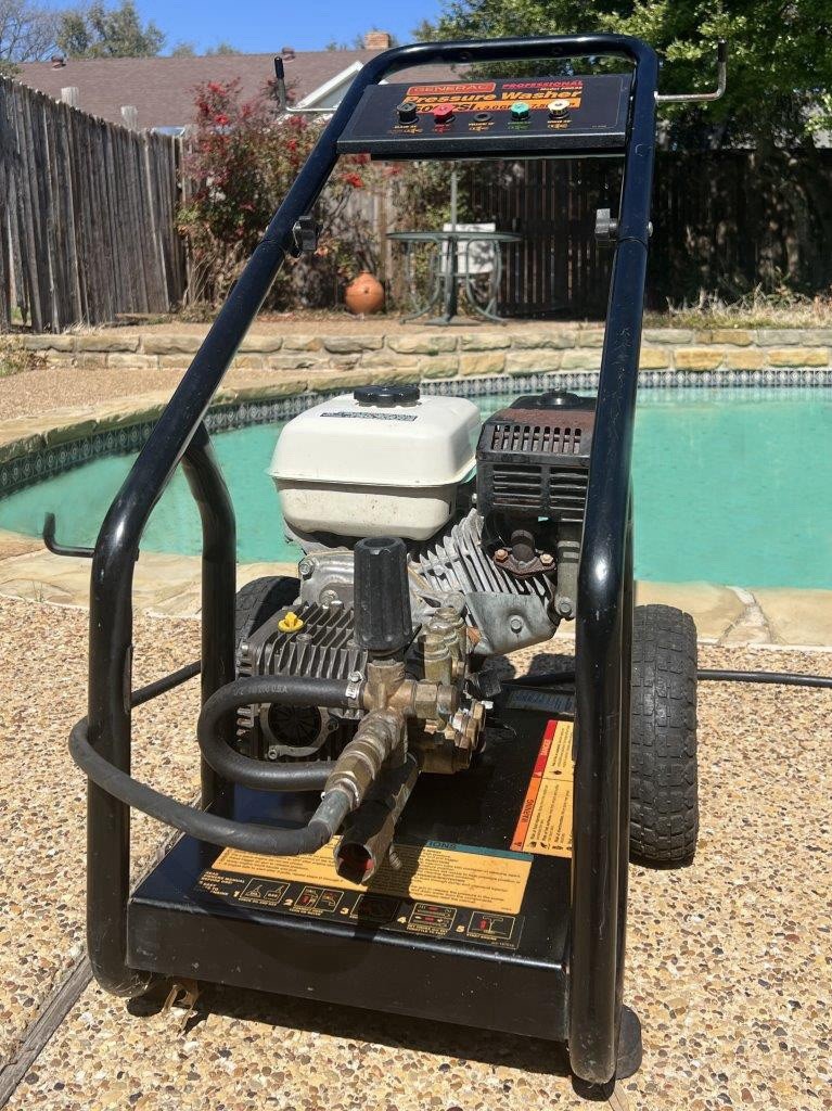 Generac Professional pressure washer with Honda GX200 6.5 HP engine.